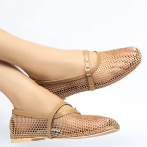 Fishnet Ballet Pumps - Skin