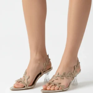 Premium Gold Slingback Evening Heels