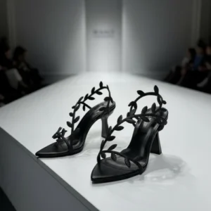 Premium Black Slingback Evening Heels